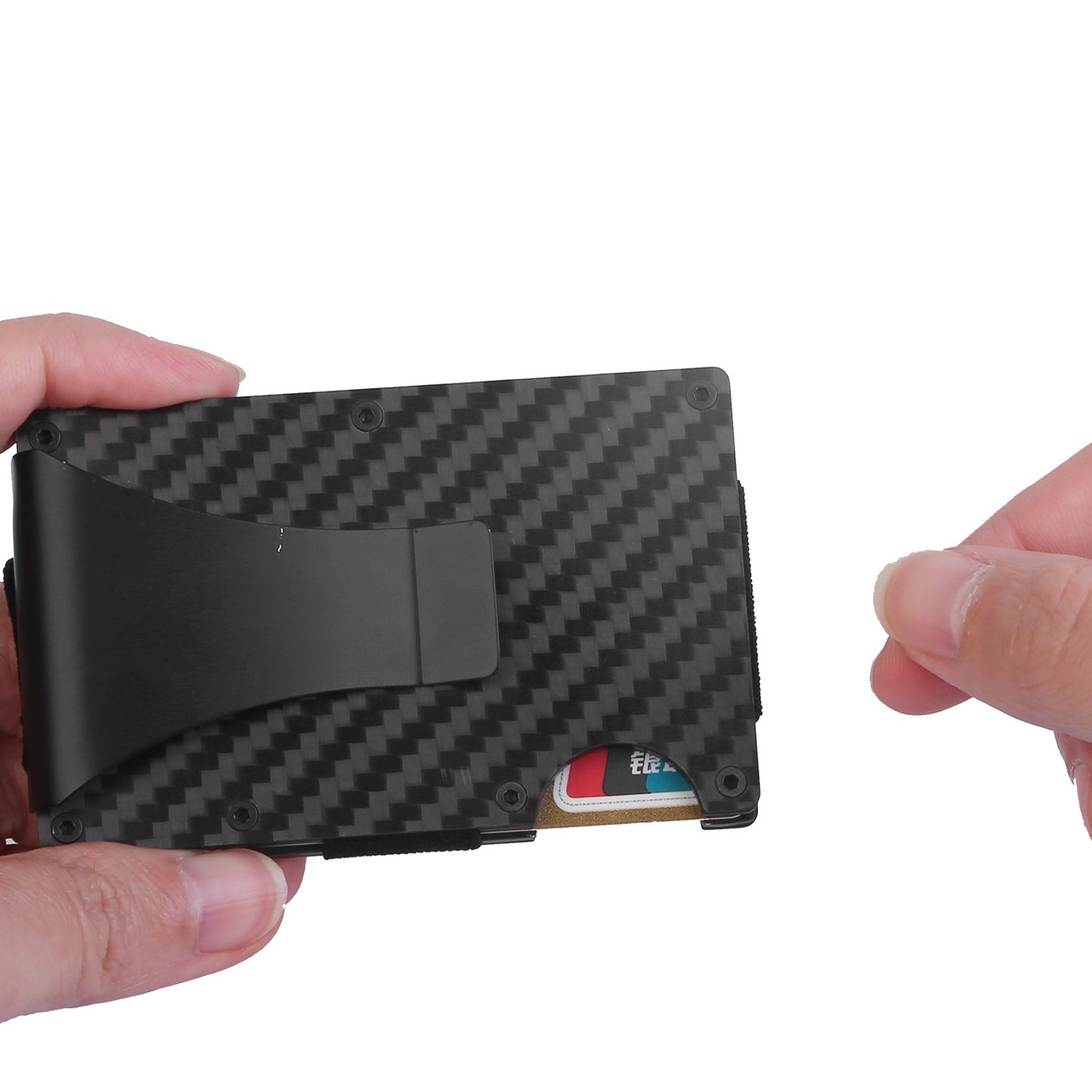 Credit Card Holder Wallet Cash Clip Carbon Fiber for Men Father'S Day Gift